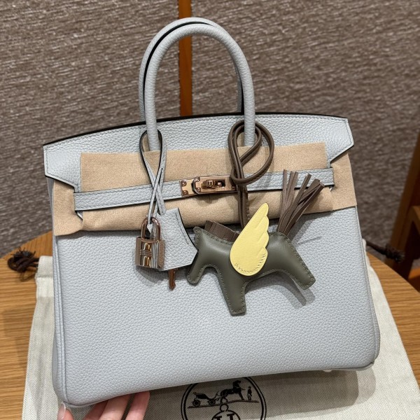 「#4137」 Hermès Holy Grail Blue Silver Buckle Birkin Bag 30cm