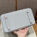 「#4137」 Hermès Holy Grail Blue Silver Buckle Birkin Bag 30cm