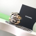 「#10136」 Chanel 24 show crystal ball bag rhinestones, gold, silver, and ruthenium metal, splicing 9cm