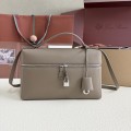 「#7138」Loro pian Extra bag L27 silver buckle - FAN4043 - 16cm*27 cm*10cm - warm beige