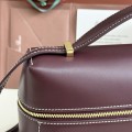 「#7140」Loro pian Extra bag L27 gold buckle - FAN4043 - 16cm*27 cm*10cm - red bean color