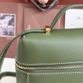「#7143」Loro pian Extra bag L27 gold buckle - FAN4043 - 16cm*27 cm*10cm - lichen green