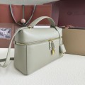 「#7147」Loro pian Extra bag L27 gold buckle - FAN4043 - 16cm*27 cm*10cm - Dried Tarragon Greens