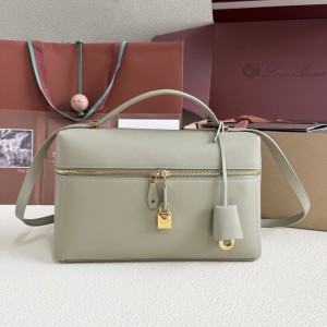 「#7147」Loro pian Extra bag L27 gold buckle - FAN4043 - 16cm*27 cm*10cm - Dried Tarragon Greens