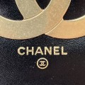 「#10175」Chanel 23p retro black and gold logo small square bag large size AS3125 14.5 *20*6cm