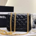 「#10176」Chanel 23s Black Camellia CF Prismatic Chain Bag AS4040 18cm (Small)