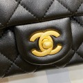 「#10176」Chanel 23s Black Camellia CF Prismatic Chain Bag AS4040 18cm (Small)