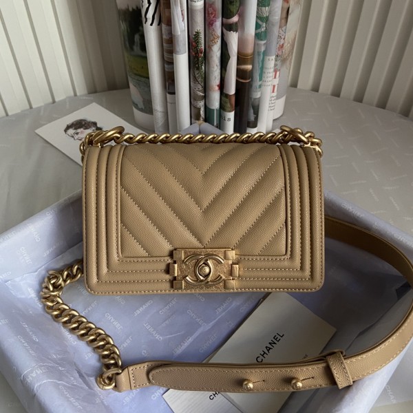 「#10177」Chanel Khaki Leboy 67085 20*15*7cm