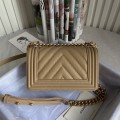 「#10177」Chanel Khaki Leboy 67085 20*15*7cm