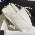 「#10182」Chanel white prismatic chain backpack AS0004#18*16*8cm