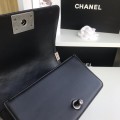 「#10184」Chanel Black Prismatic Silver Buckle Hot Mom Bag 67085 20cm