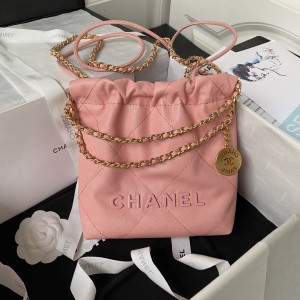 「#10186」Chanel pink mini 22 bag AS3980 19*20*6cm
