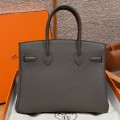 「#4140」 Hermès Pewter Grey Gold Buckle Birkin Bag 30cm