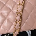 「#10189」Chanel pink 23K cowhide wide shoulder strap shoulder bag AS4423 13.5*20.5*5cm