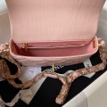 「#10189」Chanel pink 23K cowhide wide shoulder strap shoulder bag AS4423 13.5*20.5*5cm