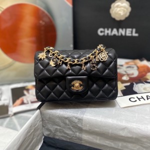 「#10195」Chanel 2021 Early Spring Latest Limited Edition Mini CF Classic Diamond Flap Bag As2326 20*12*6cm