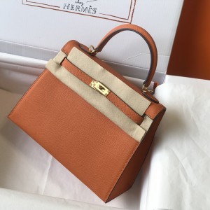 「#4015」 Hermes orange color Kelly 25cm