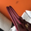 「#4142」Hermès Dark Red Gold Buckle Birkin Bag 30cm