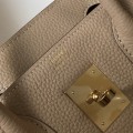 「#4143」Hermès Trench Coat Grey Gold Buckle Birkin Bag 30cm