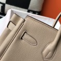 「#4143」Hermès Trench Coat Grey Gold Buckle Birkin Bag 30cm