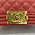 「#10217」Chanel black leboy 67086 25cm gold-plated buckle 25cm