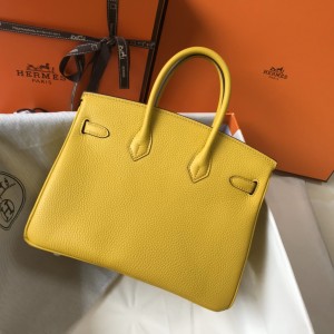 「#4145」 Hermès Amber Yellow Gold Buckle Birkin Bag 30cm