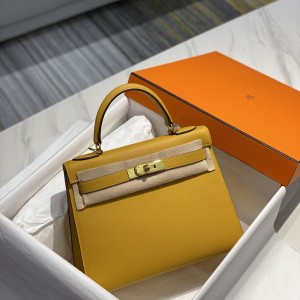 「#4016」 Hermes Amber Yellow Kelly 25cm