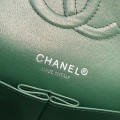 「#10231」Chanel Green Gold Buckle 2018 Big V 25cm