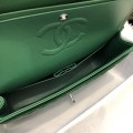 「#10231」Chanel Green Gold Buckle 2018 Big V 25cm