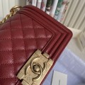 「#10232」Chanel Red Ribbed Gold Buckle Hot Mom Bag 67085 20cm