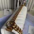 「#10233」Chanel White Ribbed Gold Buckle Hot Mom Bag 67085 20cm