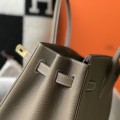 「#4147」Hermès Elephant Grey Gold Buckle Birkin Bag 30cm