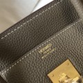 「#4147」Hermès Elephant Grey Gold Buckle Birkin Bag 30cm