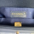 「#10235」Chanel Ribbed Gold Buckle Hot Mom Bag 67085 20cm