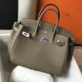 「#4148」Hermès Elephant Grey Silver Buckle Birkin Bag 30cm