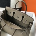 「#4148」Hermès Elephant Grey Silver Buckle Birkin Bag 30cm