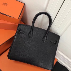 「#4149」Hermès Black Gold Buckle Birkin Bag 30cm