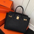 「#4149」Hermès Black Gold Buckle Birkin Bag 30cm