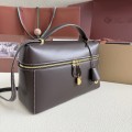 「#7153」Loro pian Extra bag L27 gold buckle - FAN4043 - 16cm*27 cm*10cm - brown