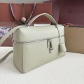 「#7155」Loro pian Extra bag L27 silver buckle - FAN4043 - 16cm*27 cm*10cm - mustard green