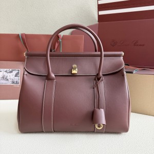 「#7157」Loro pian  Loom L32 gold buckle -  FAN9610 - 33cm✖️23cm✖️18CM - Smoky Caramel