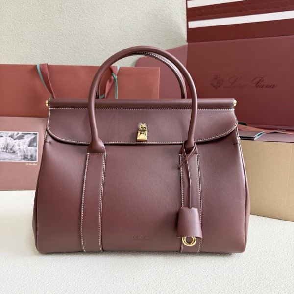 「#7157」Loro pian Loom L32 gold buckle - FAN4043 - 33cm✖️23cm✖️18CM - Smoky Caramel 「#7157」Loro pian Loom L32 gold buckle - FAN4043 - 33cm✖️23cm✖️18CM - Smoky Caramel