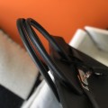 「#4150」Hermès Black Silver Buckle Birkin Bag 30cm