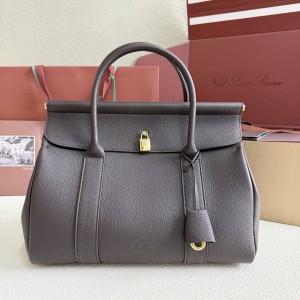 「#7158」Loro pian  Loom L32 gold buckle -  FAN9610 - 33cm✖️23cm✖️18CM - coffee color