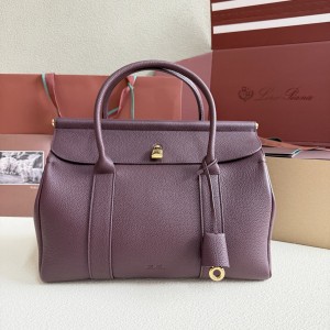 「#7163」Loro pian  Loom L32 gold buckle -  FAN9610 - 33cm✖️23cm✖️18CM - red bean color