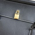 「#7170」Loro pian  Loom L32 gold buckle - FAN4043 - 33cm✖️23cm✖️18CM - black plain weave