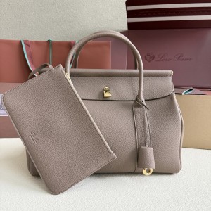 「#7173」Loro pian  Loom L32 gold buckle - FAN9610 - 33cm✖️23cm✖️18CM - rock gray