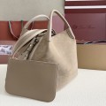 「#7182」Loro pian Bale -FAP6657 - 28cm*36cm*22cm -taupe