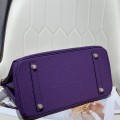 「#4156」 Hermès Purple Ostrich Gold Buckle Birkin Bag 30cm