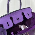 「#4156」 Hermès Purple Ostrich Gold Buckle Birkin Bag 30cm